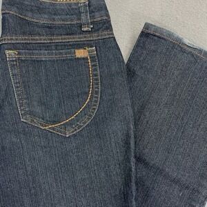 Nine West Jeans Womens 8 LONG Broadway Fit Slim Straight Leg Dark Wash Stretch